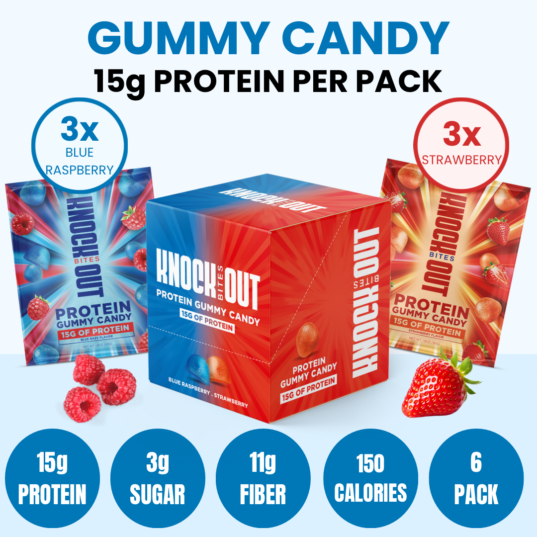 Knockout Bites - Gummy Candy (6-Pack) - Blue Razz & Strawberry